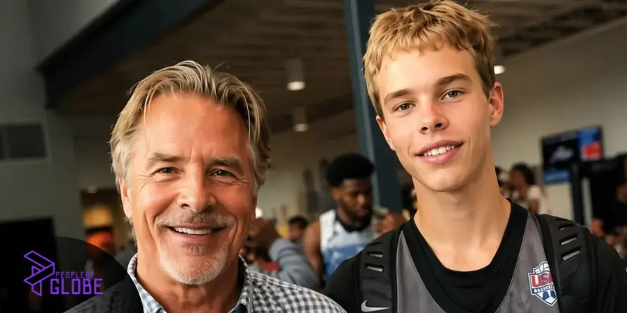 Actor Don Johnson smiling alongside his son, Jasper Breckenridge Johnson.