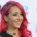 A classic portrait of Jenna Marbles from her early YouTube career, representing her influence as a digital pioneer.