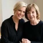 Melodie Kelly, a retired British opera singer, smiling alongside her daughter, actress Hannah Waddingham.