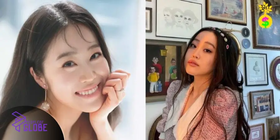 A side-by-side comparison of Stephanie Soo, featuring a bright, smiling portrait and a stylized indoor photo with art in the background.