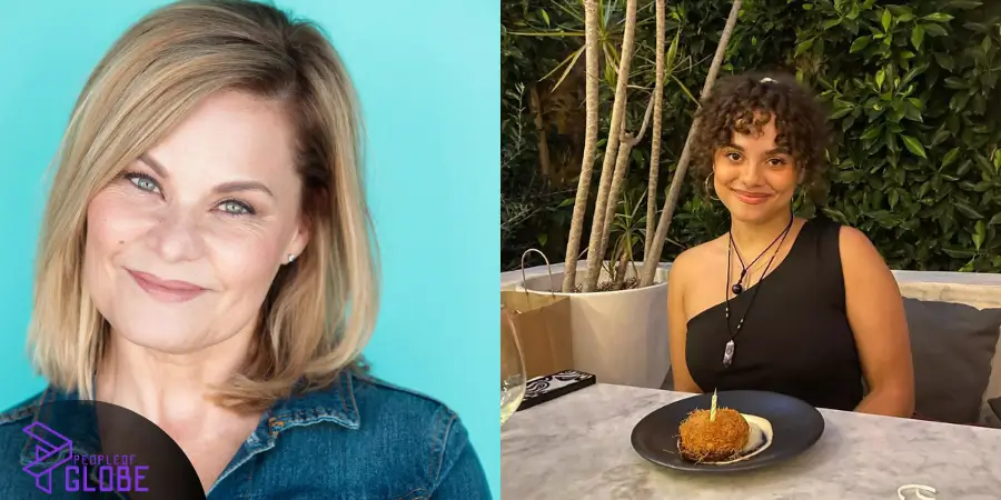 A side-by-side portrait showing an archive image of Robin Stapler on the left, and a contemporary photo of her daughter, actress Sienna Ribeiro, on the right.